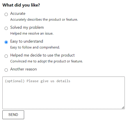 Docusaurus article footer with feedback form